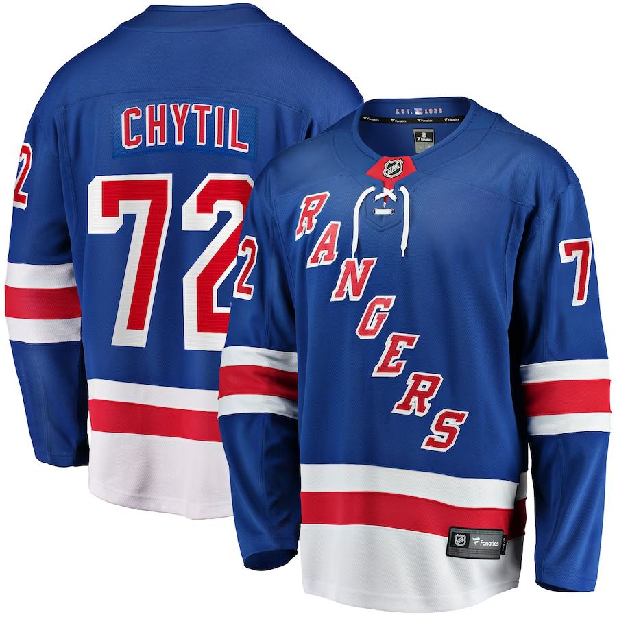 Men New York Rangers #72 Filip Chytil Fanatics Branded Blue Home Breakaway NHL Jersey->women nhl jersey->Women Jersey